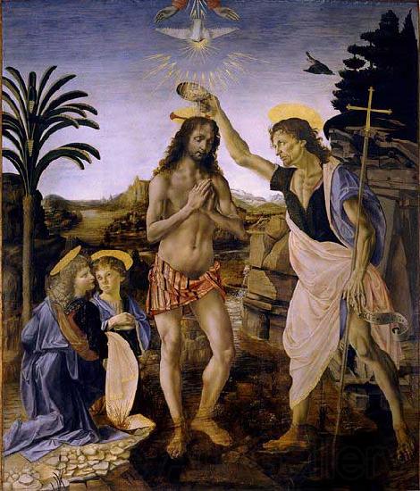 Andrea del Verrocchio The Baptism of Christ Norge oil painting art